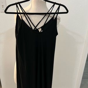 cross top black dress